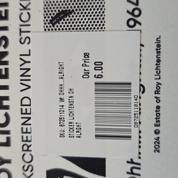 ❤️BUY 2 GET 1 FREE  Roy Lichtenstein Ohhh... Alright... Sticker - Picture 4 of 5